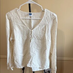 Old Navy Cream Buttoned Blouse